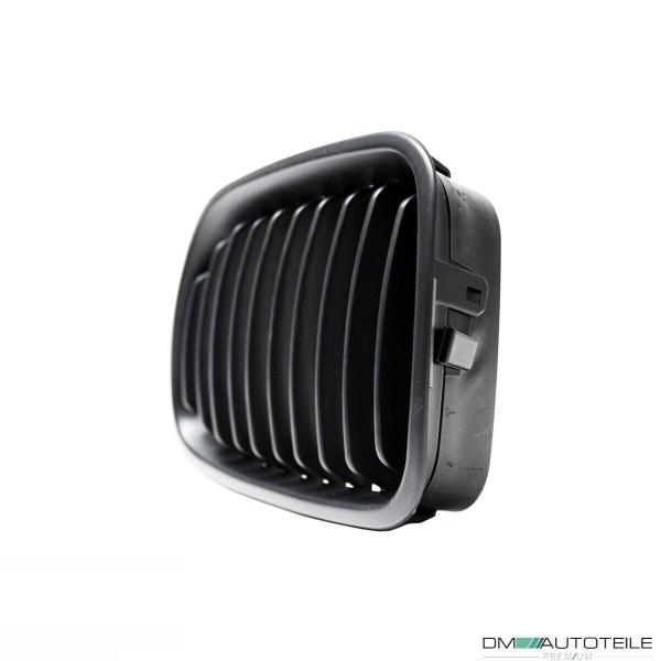 SATZ 2x Kühlergrill Schwarz Matt passend für BMW E46 Limo Touring 98-01