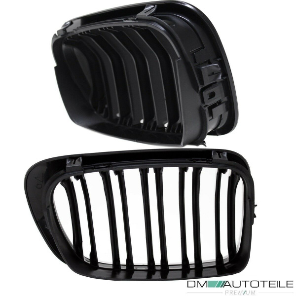 2x Kühlergrill Schwarz Glanz Doppelsteg SET passt für BMW 3er E46 Coupe Cabrio 99-03 SPORT