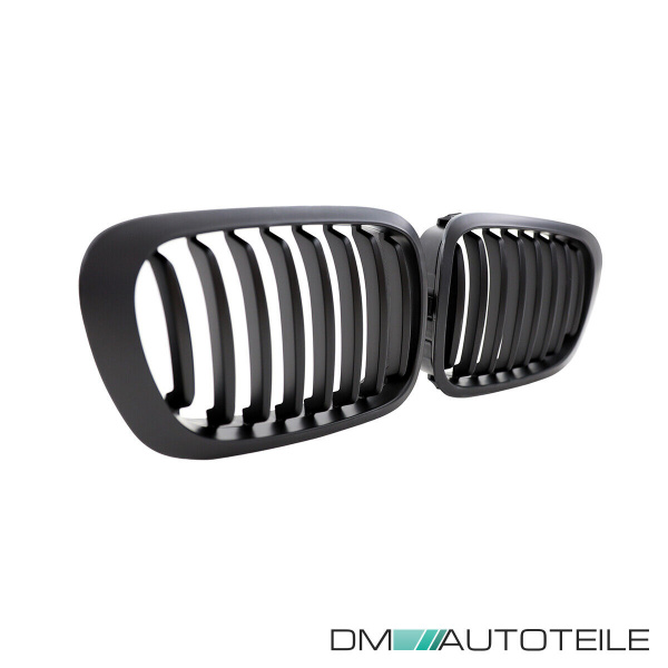 2x Kühlergrill Einzelsteg Grill Schwarz Matt SET passt für BMW 3er E46 Coupe Cabrio 99-03