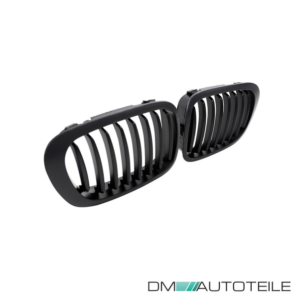 2x Kühlergrill Einzelsteg Grill Schwarz Matt SET passt für BMW 3er E46 Coupe Cabrio 99-03