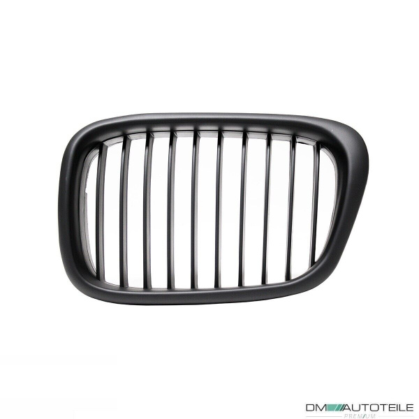 2x Grill Kühlergrill Schwarz Seidenmatt passend für BMW 5er E39 + M M5 95-03