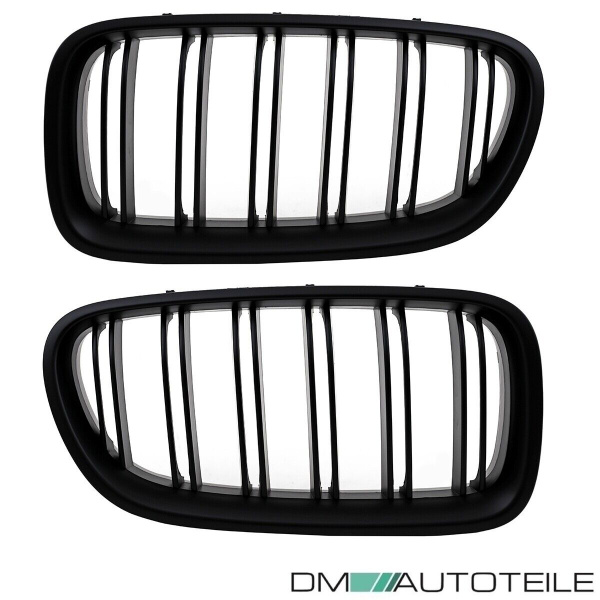 2x Kühlergrill Grill Schwarz MATT Doppelsteg passend für BMW F10 F11 auch M M5