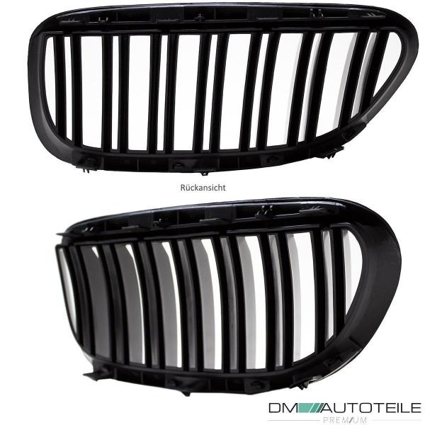 SET Doppelsteg Kühlergrill Schwarz GLANZ Performance passt für BMW E63 E64 02-10