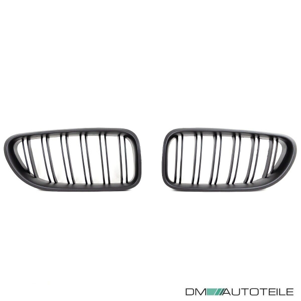 2x Kühlergrill Schwarz Matt Doppelsteg passend für BMW 6er F12 F13 + M M6