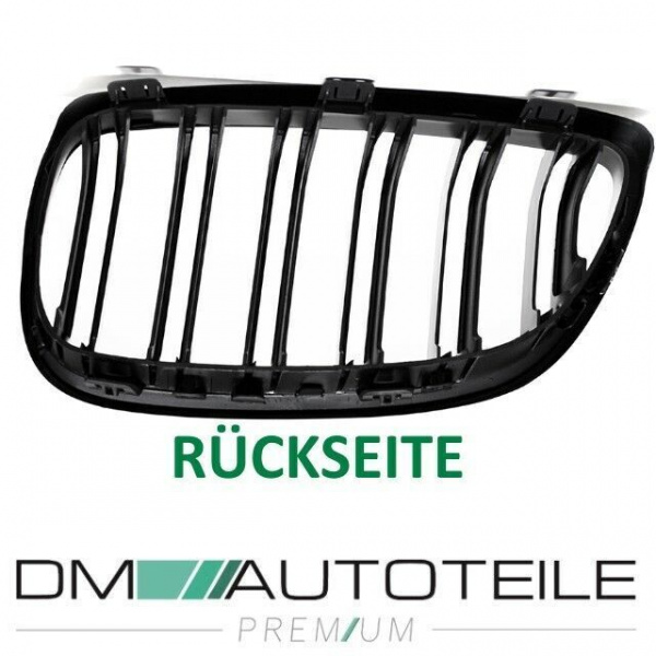 SET Doppelsteg Kühlergrill Schwarz GLANZ passt für BMW 3er E92 E93 06-10 + M M3
