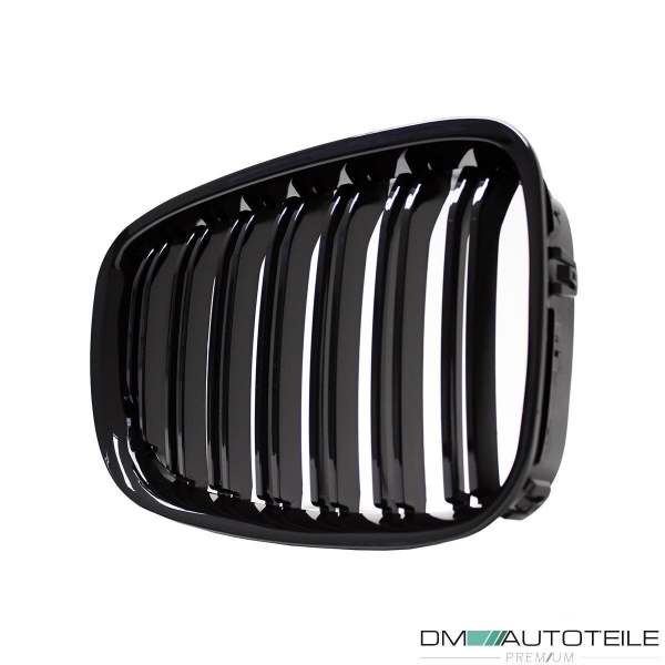 Doppelsteg Kühlergrill Schwarz GLANZ Performance passt für BMW 5er F07 GT 08-17
