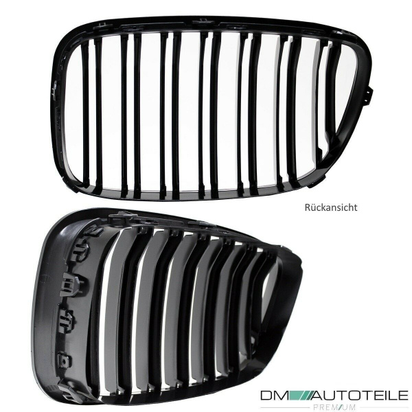 Doppelsteg Kühlergrill Schwarz GLANZ Performance passt für BMW 5er F07 GT 08-17