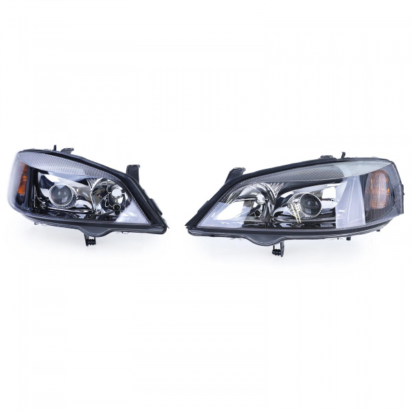 Xenon Klarglas Scheinwerfer Set für Opel Astra G 97-04 schwarz