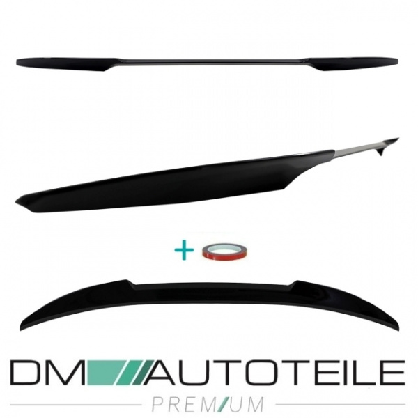 Sport EVO Heckspoiler Hecklippe breit Schwarz glanz + 3M passt für BMW 5er G30