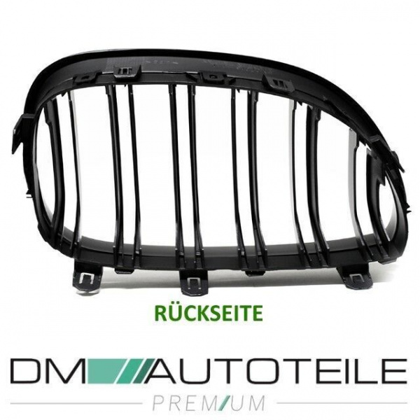 SET Doppelsteg Kühlergrill Schwarz MATT Grill passend für BMW 5er E60 E61 + LCI