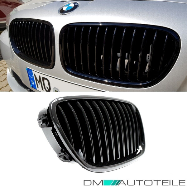 2x Kühlergrill Grill Schwarz Glanz Klavierlack passend für BMW F10 F11 auch M M5