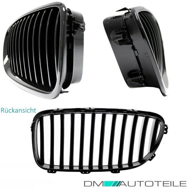 2x Kühlergrill Grill Schwarz Glanz Klavierlack passend für BMW F10 F11 auch M M5