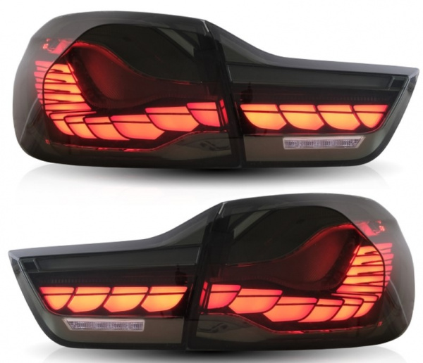 Voll LED Upgrade Design Rückleuchten für BMW 4er F33/F33/F36 13-21 schwarz/rauch in OLED Technik mit dynamischem Blinker