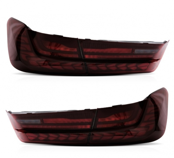 Voll LED Upgrade Design Rückleuchten für BMW 3er G20 Lim. 19+ kirschrot in OLED Technik mit dynamischem Blinker