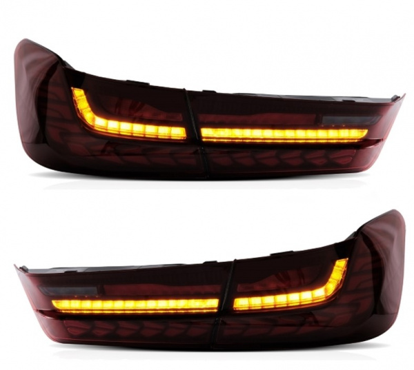 Voll LED Upgrade Design Rückleuchten für BMW 3er G20 Lim. 19+ kirschrot in OLED Technik mit dynamischem Blinker