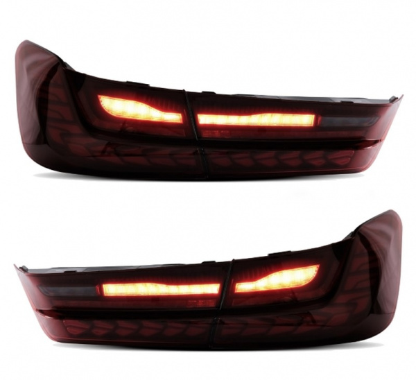 Voll LED Upgrade Design Rückleuchten für BMW 3er G20 Lim. 19+ kirschrot in OLED Technik mit dynamischem Blinker