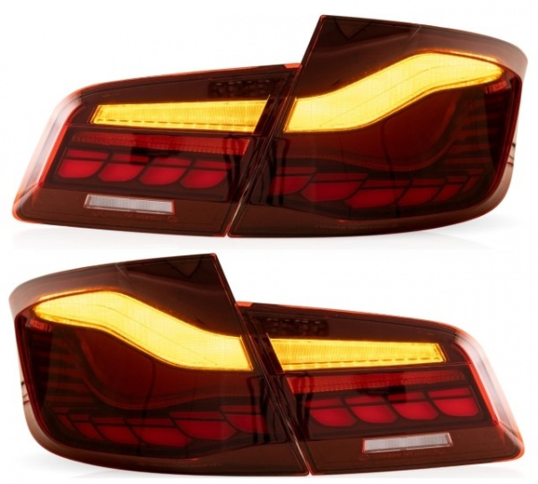 Voll LED Upgrade Design Rückleuchten für BMW 5er F10 Lim. 10-16 rot in OLED Technik mit dynamischem Blinker