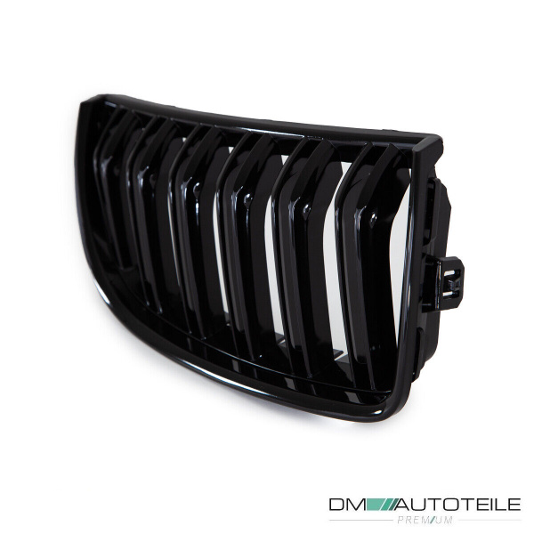 2x Doppelsteg Kühlergrill Schwarz Glänzend passend für BMW 3er E90 E91 bj. 05-08 + M M3