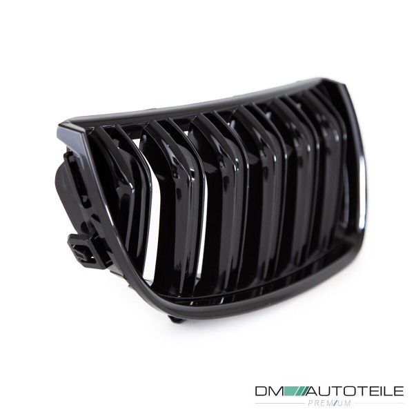 2x Doppelsteg Kühlergrill Schwarz Glänzend passend für BMW 3er E90 E91 bj. 05-08 + M M3