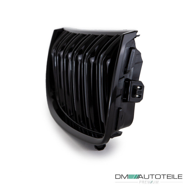 2x Doppelsteg Kühlergrill Schwarz Glänzend passend für BMW 3er E90 E91 bj. 05-08 + M M3