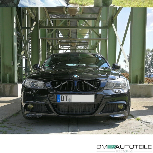 2x Kühlergrill Schwarz Hochglanz Doppelsteg passend für BMW 3er E90 E91 auch LCI 08-11 FACELIFT