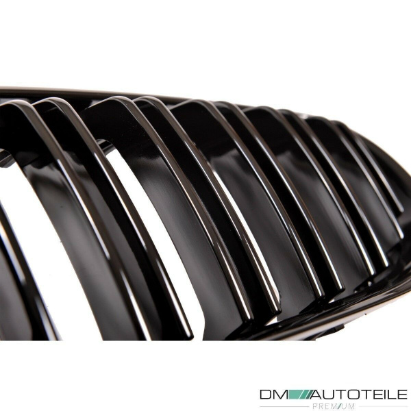 2x Kühlergrill Schwarz Hochglanz Doppelsteg passend für BMW 3er E90 E91 auch LCI 08-11 FACELIFT