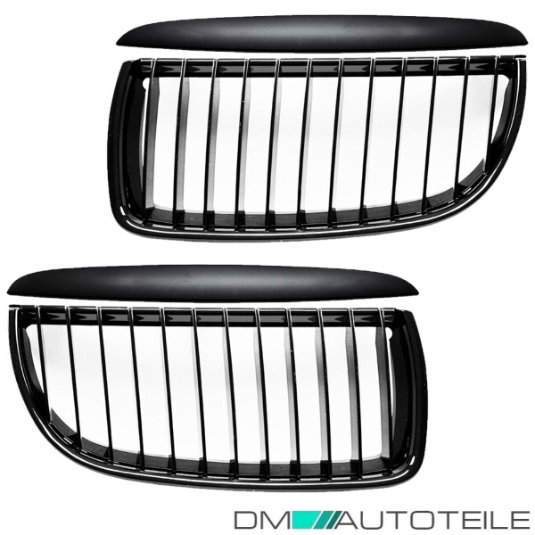 SATZ Kühlergrill Schwarz Matt Sport-Performance +Blenden passend für BMW E90 E91