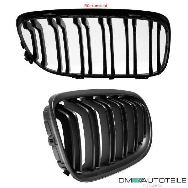 Set Kühlergrill Doppelsteg Schwarz Matt passend für BMW 3er E90 E91 LCI Bj.08-11 auch M