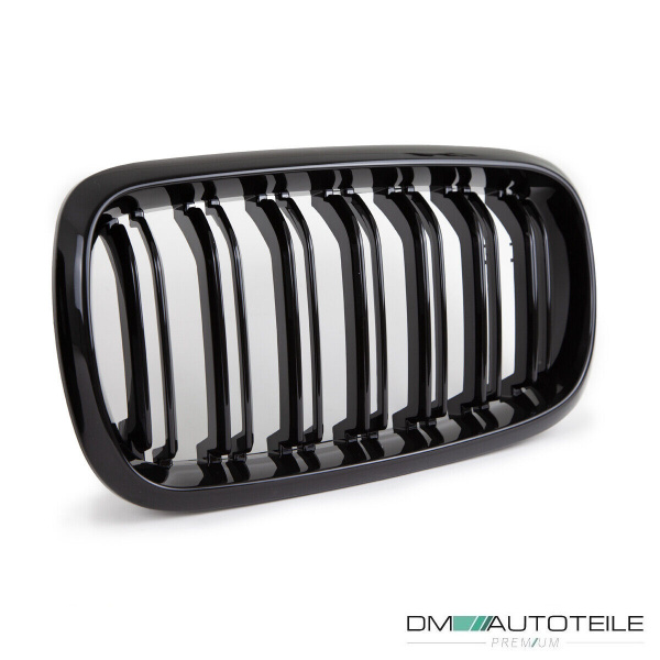 2x Kühlergrill SET Schwarz Glanz Doppelsteg passend für BMW X5 F15 +X6 F16 13-17