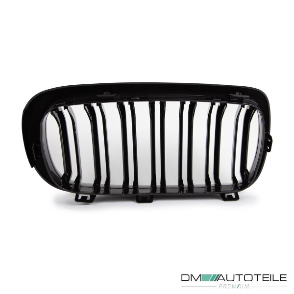 2x Kühlergrill SET Schwarz Glanz Doppelsteg passend für BMW X5 F15 +X6 F16 13-17