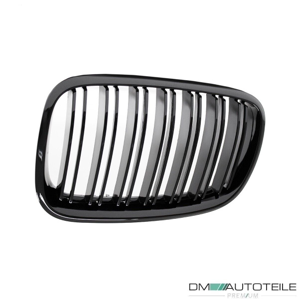 SATZ Kühlergrill Schwarz Glanz Doppelsteg passend für BMW X5 E70 06-13 + BMW X6 E71 E72 08-15
