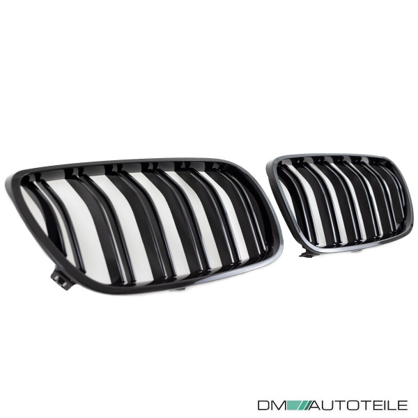 Satz Kühlergrill SET Schwarz Hochglanz Doppelsteg passend für BMW X3 E83 LCI 06-11