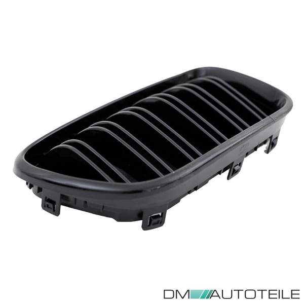 2x Kühlergrill SET Schwarz Hochglanz Sport Doppelsteg passend für BMW X3 F25 10-