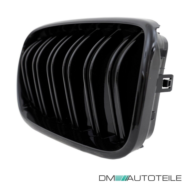 2x Kühlergrill SET Schwarz Hochglanz Sport Doppelsteg passend für BMW X3 F25 10-
