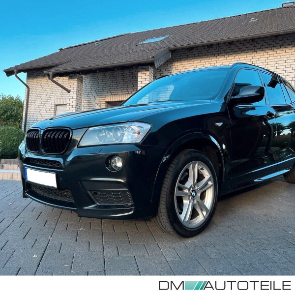 2x Kühlergrill SET Schwarz Hochglanz Sport Doppelsteg passend für BMW X3 F25 10-