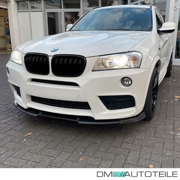 2x Kühlergrill SET Schwarz Hochglanz Sport Doppelsteg passend für BMW X3 F25 10-