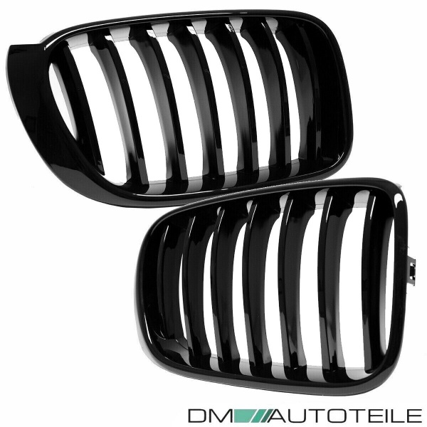 Set Sport - Performance Kühlergrill Frontgrill für BMW X3 F25 X4 F26 Schwarz Glanz lackiert ab 2014