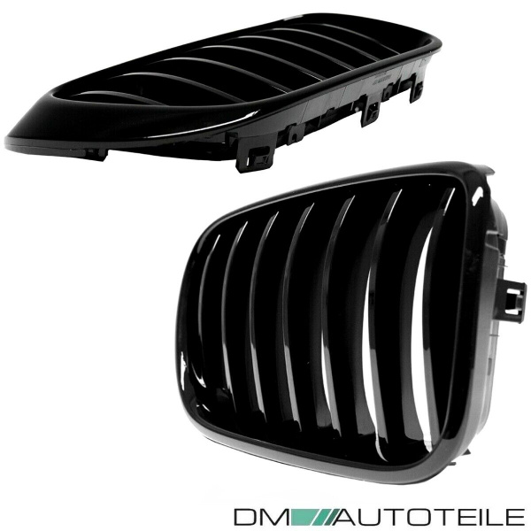 Set Sport - Performance Kühlergrill Frontgrill für BMW X3 F25 X4 F26 Schwarz Glanz lackiert ab 2014