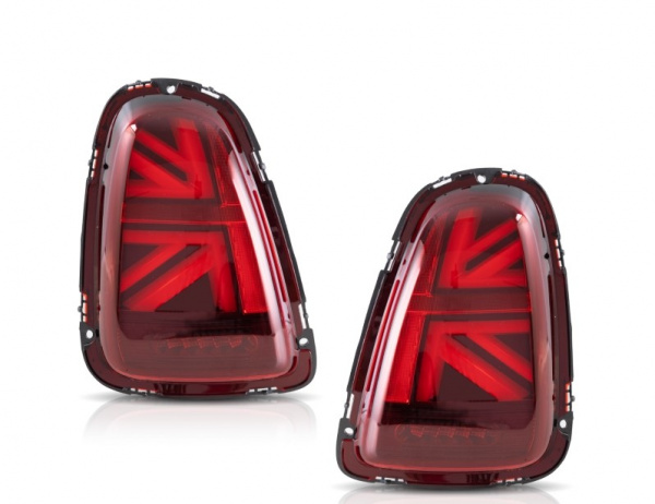 VOLL LED Lightbar Union Jack Design Rückleuchten für Mini Cooper R56/R57/R58/R59 11-15 rot/klar