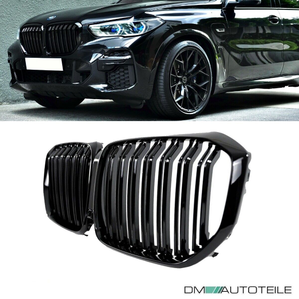 Sport Kühlergrill Schwarz Glanz Doppelsteg Kühlergitter passt für BMW X5 G05 ab 2018