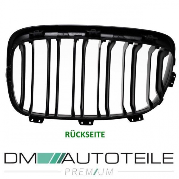 Set Doppelsteg Kühlergrill Schwarz Matt passend für BMW F20 F21 vor Facelift bj 11-15