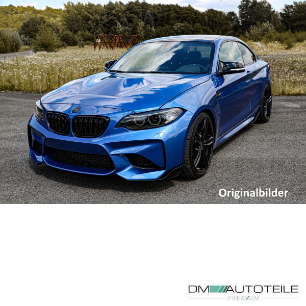 2x Doppelsteg Kühlergrill Grill Schwarz Glänzend passend für BMW 2er F22 F23 + M-Paket 14