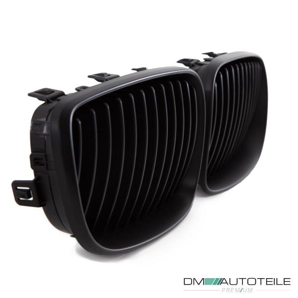 Set Kühlergrill Schwarz Matt SATZ passend für BMW 1er E87 E82 E88 Facelift Bj 07-11