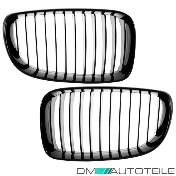 2x Kühlergrill Performance Schwarz Glanz SATZ passend für BMW 1er E87 E82 E88 Bj 07-11