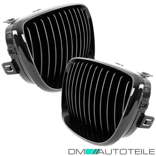 2x Kühlergrill Performance Schwarz Glanz SATZ passend für BMW 1er E87 E82 E88 Bj 07-11
