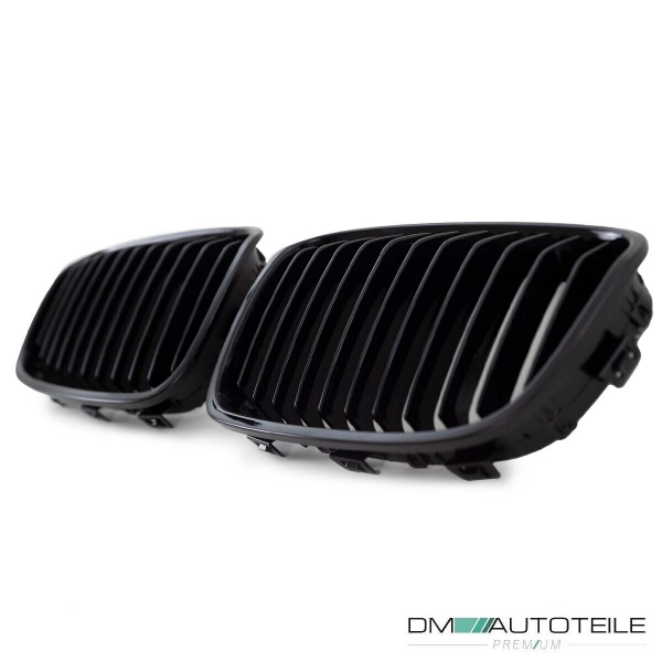 Set Performance Kühlergrill für BMW 1er F20 F21 Bj 11-15 vor Facelift passend Schwarz Glanz