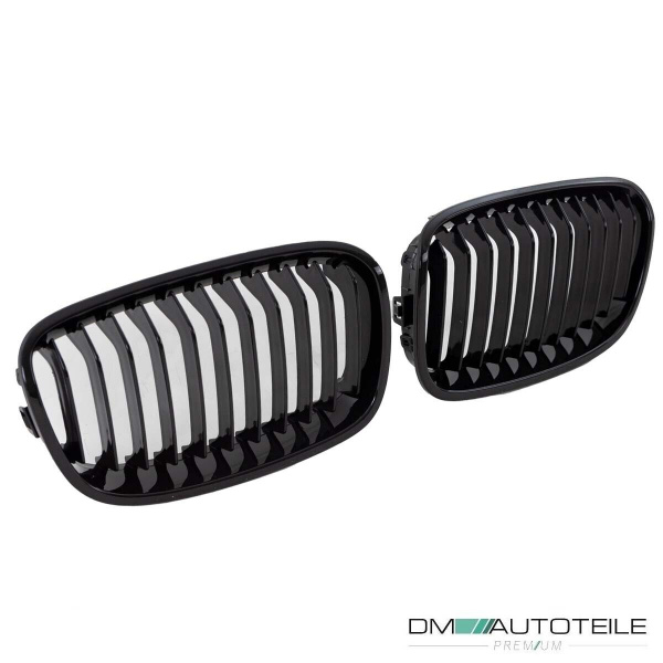 Set Performance Kühlergrill für BMW 1er F20 F21 Bj 11-15 vor Facelift passend Schwarz Glanz