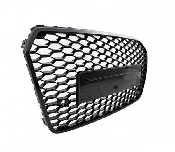 Upgrade Sportgrill / Kühlergrill für Audi A7 (C7) Facelift 14-18 in Wabengitter Design Hochglanz schwarz