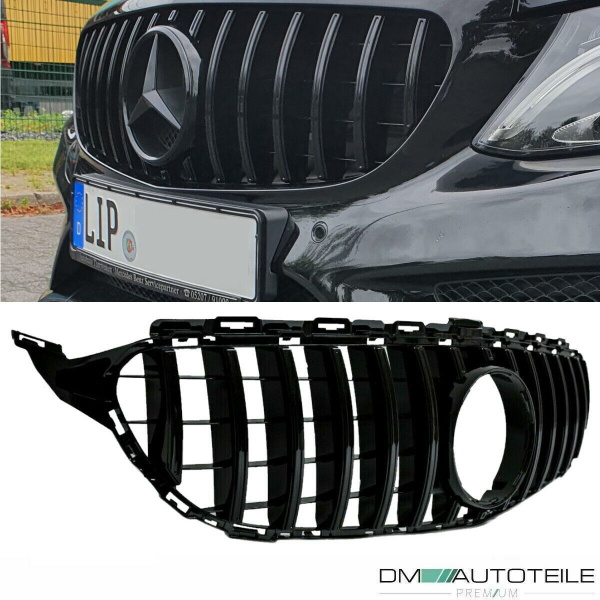 Kühlergrill Grill Schwarz Glanz passend für Mercedes C Klasse W205 S205 14-18 auf Sport-Panamericana GT