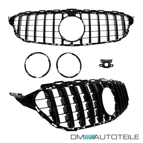 Kühlergrill Grill Schwarz Glanz passend für Mercedes C Klasse W205 S205 14-18 auf Sport-Panamericana GT